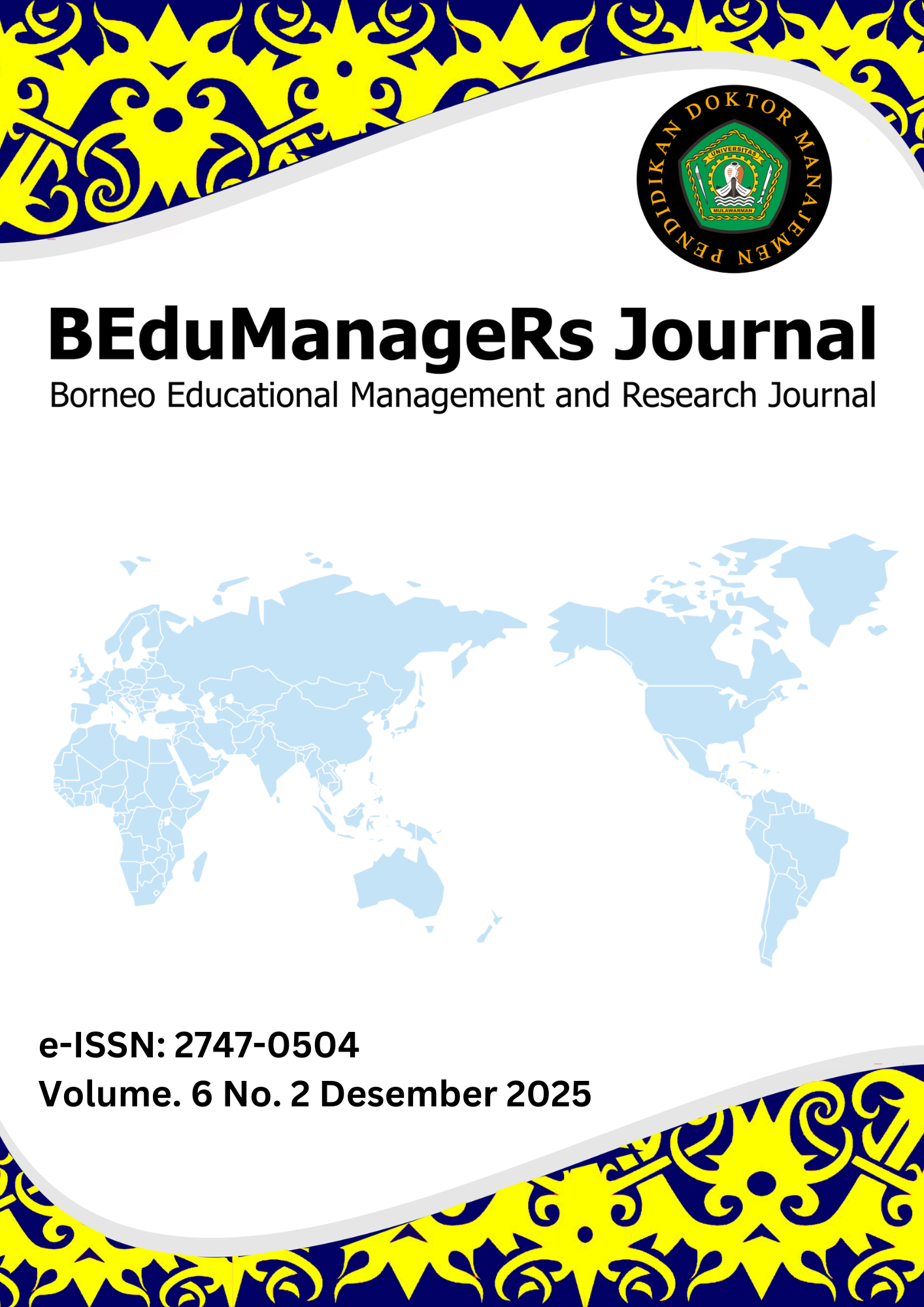 					View Vol. 6 No. 2 (2025): BEduManagers Journal : Borneo Educational Management and Research Journal (in progress)
				